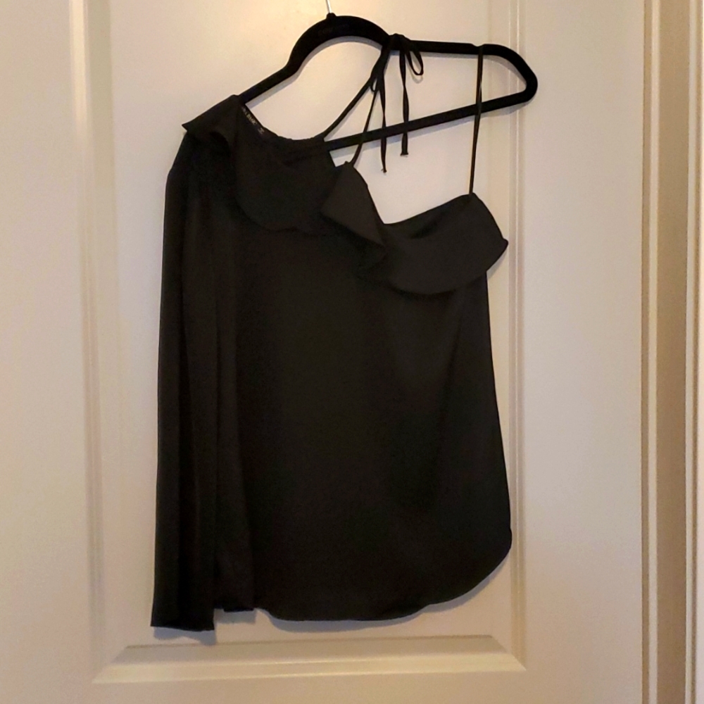 Zara Basic One shoulder black blouse US Small